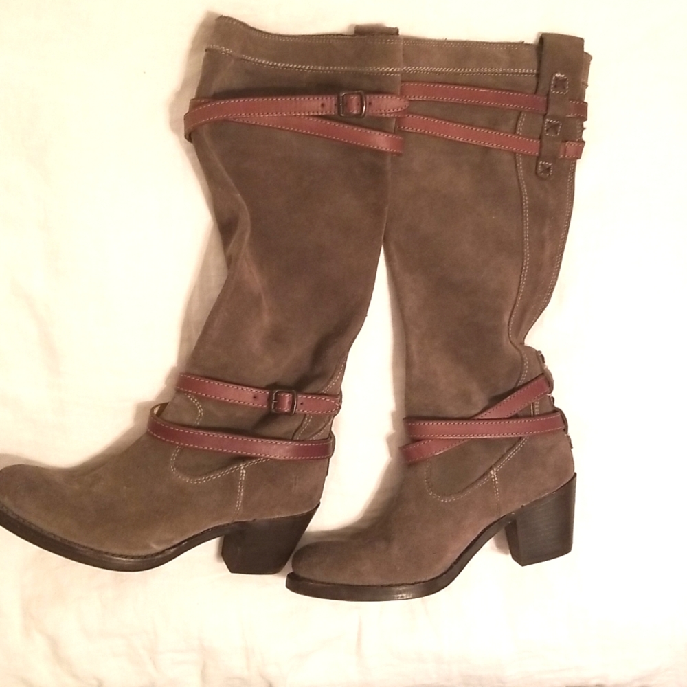 Frye Jane Strappy Suede Boots